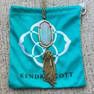 Kendra Scott Rayne Slate Iridescent Pendant Necklace with Tassel